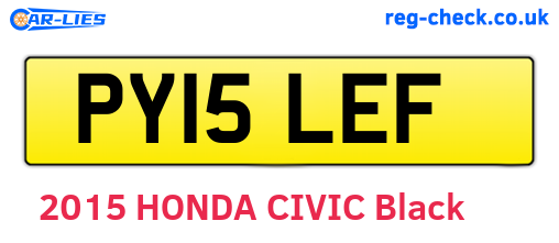 PY15LEF are the vehicle registration plates.