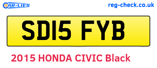 SD15FYB are the vehicle registration plates.