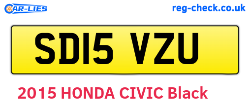 SD15VZU are the vehicle registration plates.