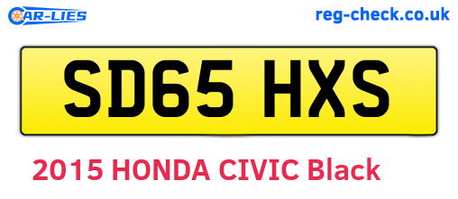 SD65HXS are the vehicle registration plates.