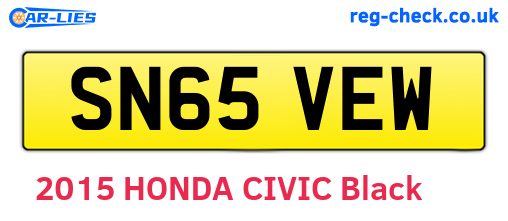 SN65VEW are the vehicle registration plates.