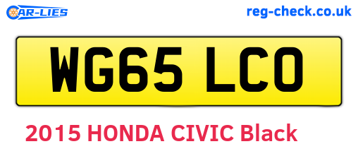 WG65LCO are the vehicle registration plates.