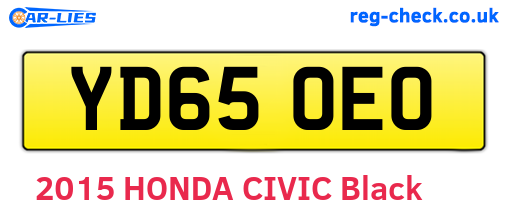 YD65OEO are the vehicle registration plates.
