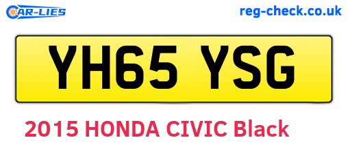 YH65YSG are the vehicle registration plates.