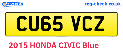 CU65VCZ are the vehicle registration plates.