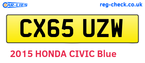 CX65UZW are the vehicle registration plates.