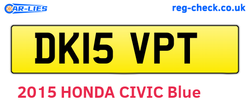 DK15VPT are the vehicle registration plates.
