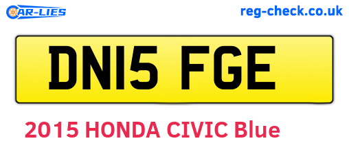 DN15FGE are the vehicle registration plates.
