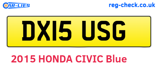 DX15USG are the vehicle registration plates.