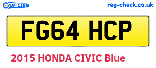 FG64HCP are the vehicle registration plates.