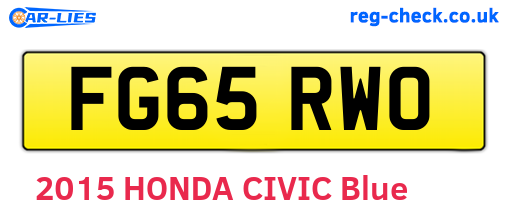 FG65RWO are the vehicle registration plates.