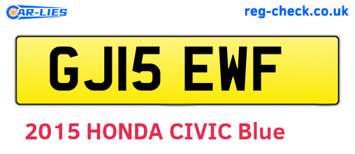 GJ15EWF are the vehicle registration plates.