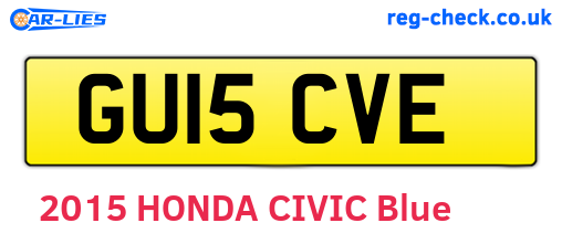 GU15CVE are the vehicle registration plates.