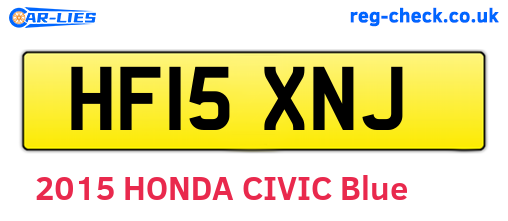 HF15XNJ are the vehicle registration plates.