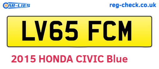 LV65FCM are the vehicle registration plates.