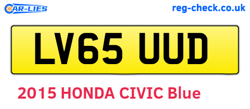 LV65UUD are the vehicle registration plates.
