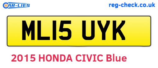 ML15UYK are the vehicle registration plates.