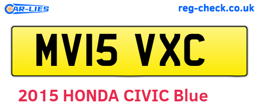 MV15VXC are the vehicle registration plates.