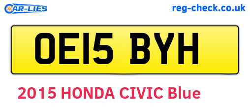 OE15BYH are the vehicle registration plates.
