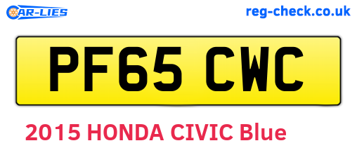 PF65CWC are the vehicle registration plates.