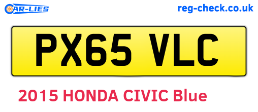 PX65VLC are the vehicle registration plates.