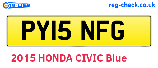 PY15NFG are the vehicle registration plates.