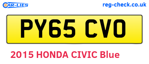 PY65CVO are the vehicle registration plates.