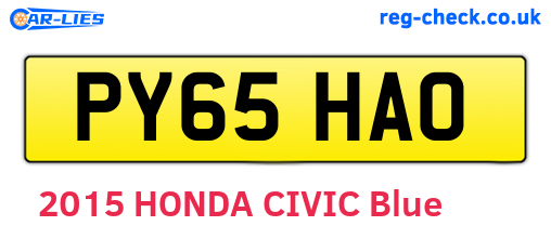 PY65HAO are the vehicle registration plates.