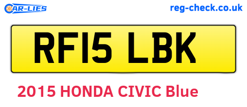 RF15LBK are the vehicle registration plates.