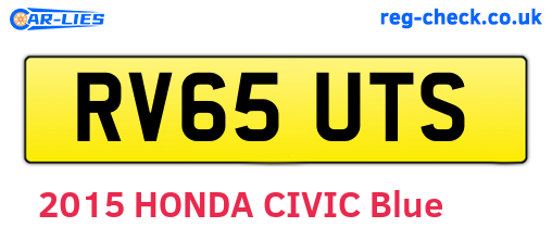 RV65UTS are the vehicle registration plates.
