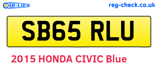 SB65RLU are the vehicle registration plates.
