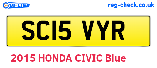 SC15VYR are the vehicle registration plates.
