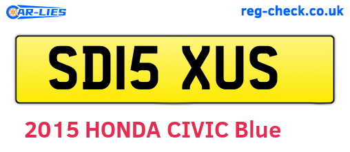 SD15XUS are the vehicle registration plates.