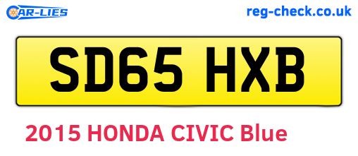 SD65HXB are the vehicle registration plates.