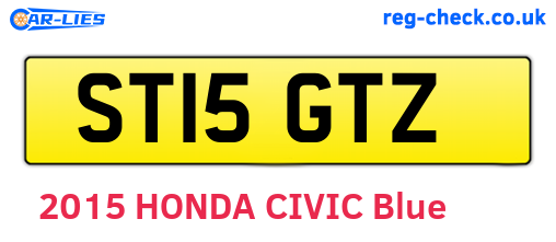 ST15GTZ are the vehicle registration plates.