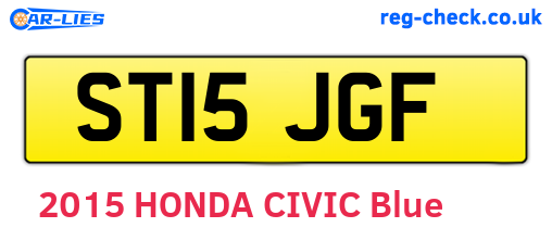 ST15JGF are the vehicle registration plates.