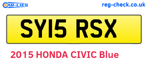 SY15RSX are the vehicle registration plates.