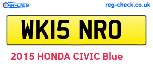 WK15NRO are the vehicle registration plates.