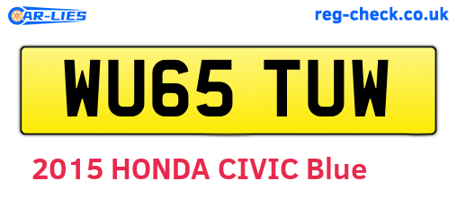 WU65TUW are the vehicle registration plates.