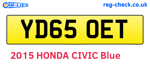 YD65OET are the vehicle registration plates.