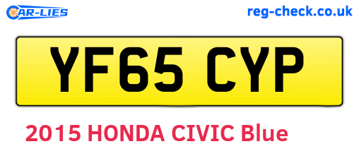 YF65CYP are the vehicle registration plates.