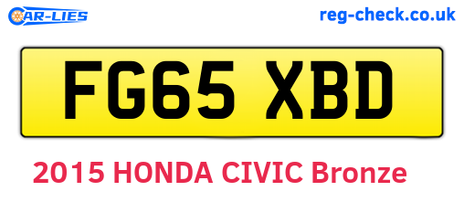 FG65XBD are the vehicle registration plates.