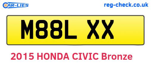 M88LXX are the vehicle registration plates.