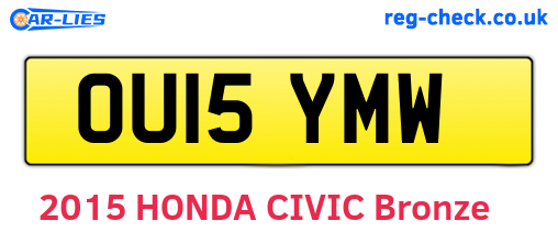 OU15YMW are the vehicle registration plates.
