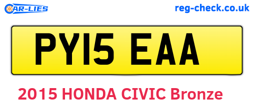 PY15EAA are the vehicle registration plates.