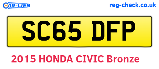 SC65DFP are the vehicle registration plates.