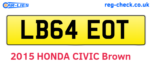 LB64EOT are the vehicle registration plates.