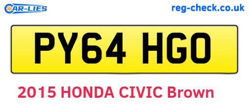 PY64HGO are the vehicle registration plates.