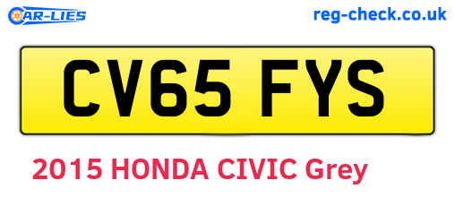 CV65FYS are the vehicle registration plates.
