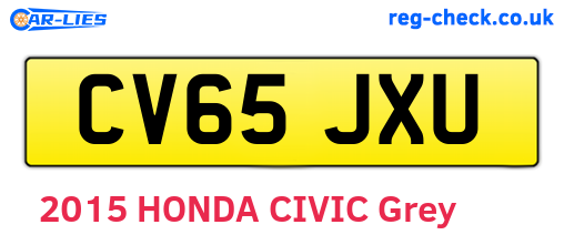 CV65JXU are the vehicle registration plates.